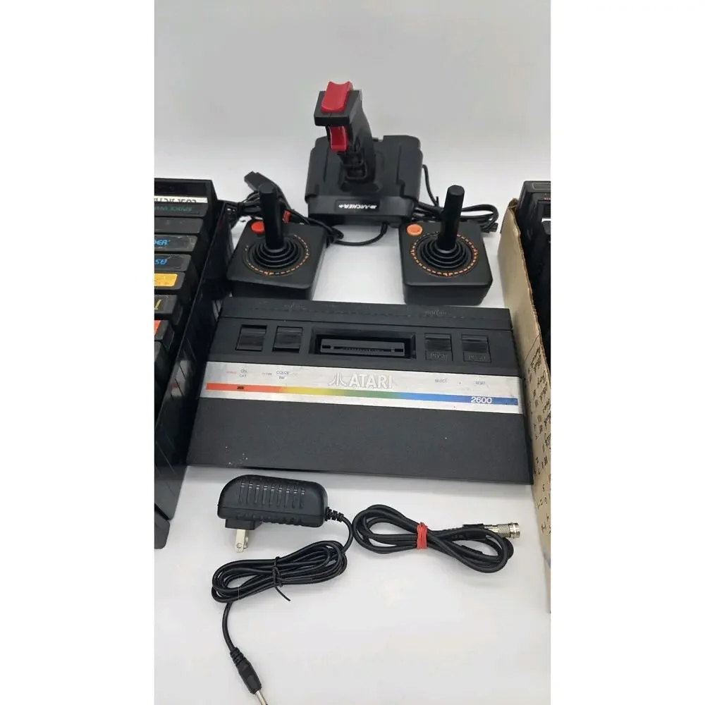 Vtg Atari 2600 Junior Jr Console System Bundle 30 Games Tested 3 Controllers